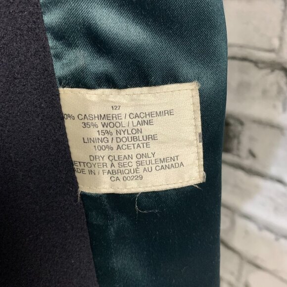 Vintage 1989 Aquascutum Cashmere Wool Blend Overcoat Long Pea Coat - Picture 10 of 15